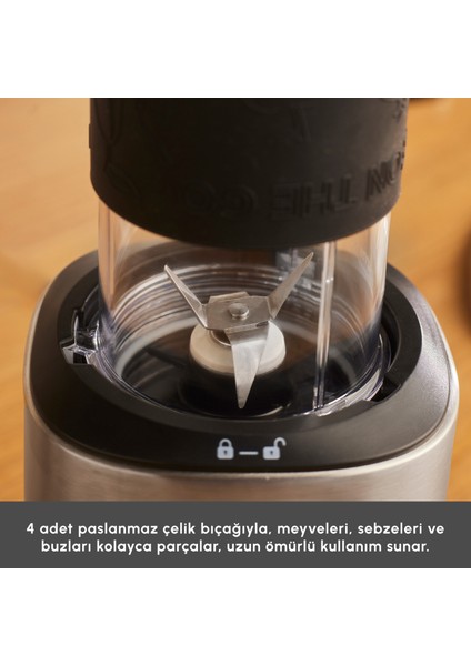 Smoothie On The Go Personal Kişisel Smoothie Blender Inox