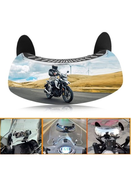 Motosiklet Kör Nokta Aynası Ön Cam Dikiz Aynası 180 Derece Geniş Açılı | Ayarlanabilir Dikiz Güvenlik Aynalası 17CM x 6cm | Gr-78
