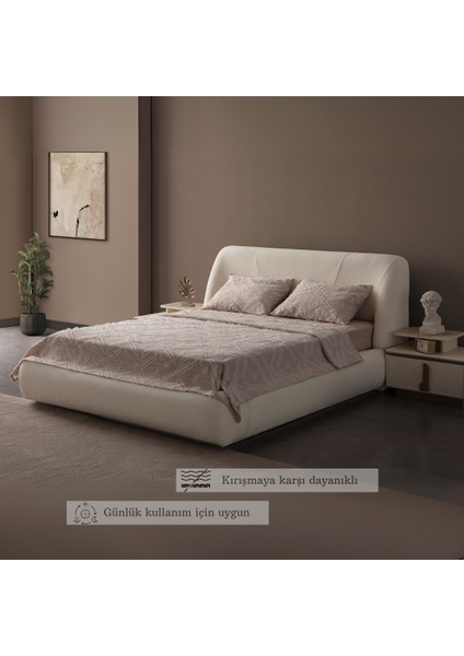 Anna Delux Çift Kişilik Çok Amaçlı Yatak Örtüsü Seti Gri Pamuk Nevresim Takımı Günlük 220X240