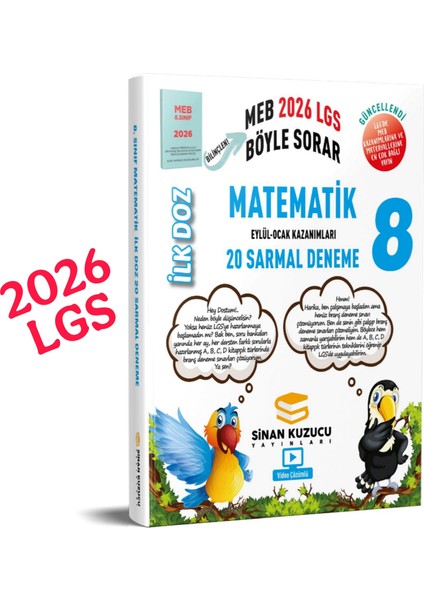 2026 LGS 8.sınıf Matematik Soru Bankası ve Matematik Ilk Doz Deneme Sinan Kuzucu modelleri