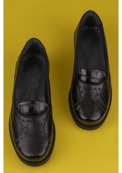 Siyah Ultra Hafif Hakiki Deri Kadın Anne Ayakkabısı indirimleri