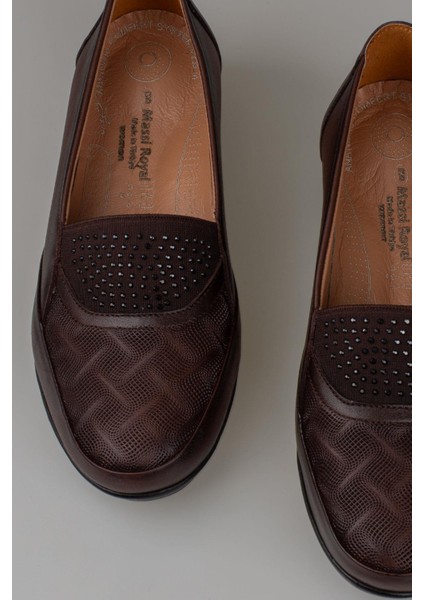 Kahverengi Üstten Lastikli Hakiki Deri Anne Ayakkabısı indirimleri