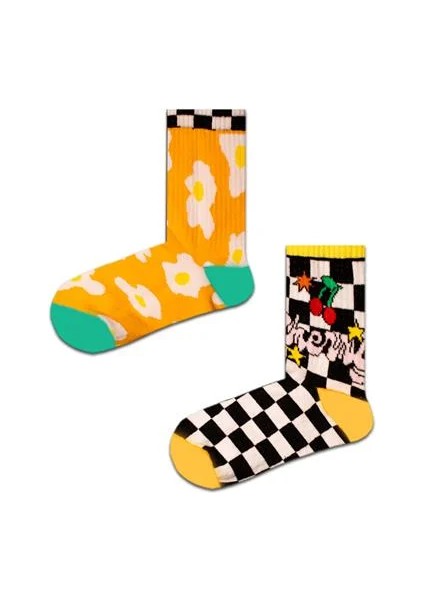 2'li Papatya Renkli Çorap Set