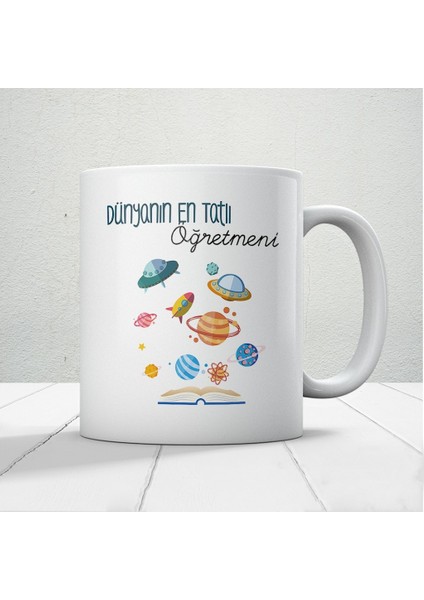 Dünyanın En Tatlı Öğretmeni - Öğretmenler Günü Temalı Baskılı Kupa Bardak