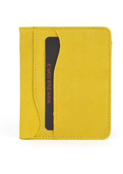 , Unisex Hakiki Deri Kartlık 1539852Z02 Sarı