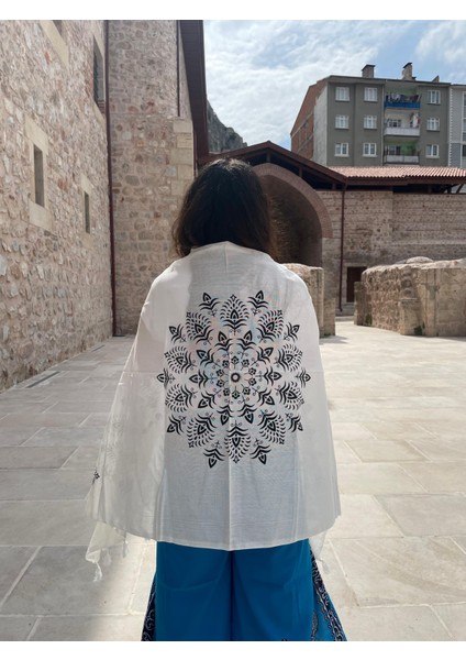 Renkli Desenli %100 Pamuklu El Baskı Şal – Yumuşak Dokulu, Etnik Tarz modelleri