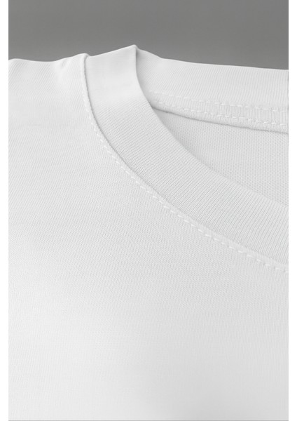 Store %100 Organik Pamuk Nefes Alan Tok Yumuşak Dokulu Premium Yarım Oversize Bisiklet Yaka Basic Erkek/Unisex Tişört Beyaz fırsatları