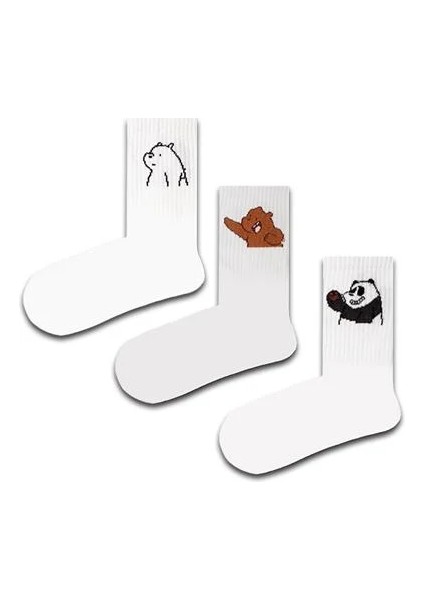 3'lü Kafadar Ayılar Renkli Çorap Set