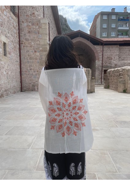 Renkli Desenli %100 Pamuklu El Baskı Şal – Yumuşak Dokulu, Etnik Tarz fiyatları