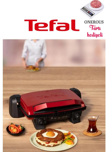 GC191541 Toast Expert 1800 Watt Izgara ve Tost Makinesi, Kırmızı