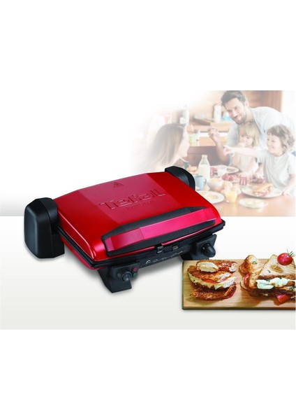 GC191541 Toast Expert 1800 Watt Izgara ve Tost Makinesi, Kırmızı