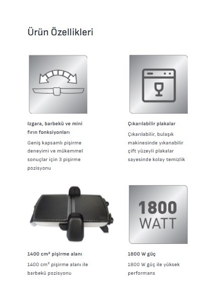 GC191541 Toast Expert 1800 Watt Izgara ve Tost Makinesi, Kırmızı