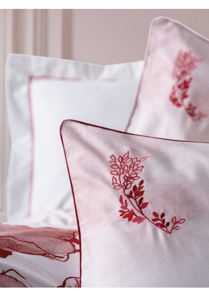 Çift Kişilik Elit Saten Nevresim Takımı Gules Kırmızı fırsatları