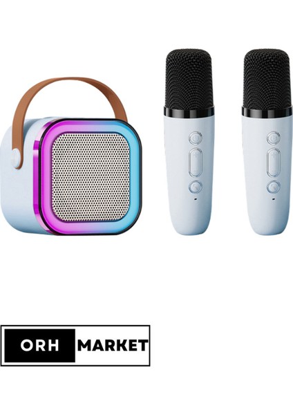 Çift Mikrofonlu Kablosuz Karaoke Bluetooth Rgb Işıklı, Taşınabilir, Usb/sd Destekli Parti Hoparlörü