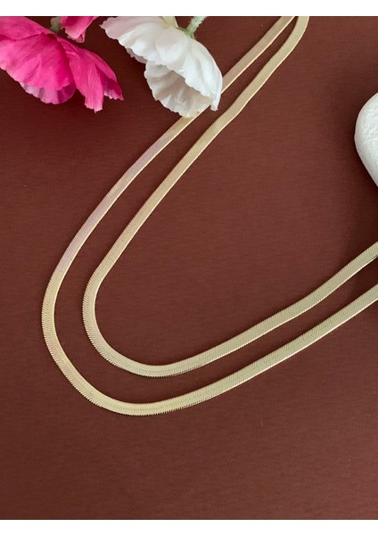 Gold Yassı Italyan KOLYE(45CM) fiyatları