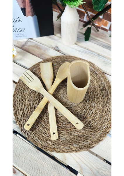 Bambu Kaşık Takımı 4 Parça Standlı fiyatları