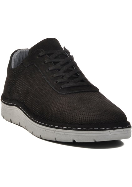 Siyah Nubuk Hakiki Deri Erkek Günlük Ayakkabı 407 M