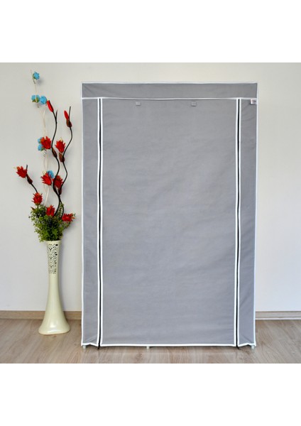 Elit Yandan Raflı Çelik Profilli Portatif Bez Dolap Gri fiyatları