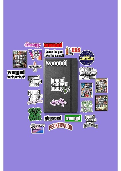 Gta Grand Theft Auto Sticker Paketi /bullet Journal Defter Çıkartma Ajanda Laptop Etiket