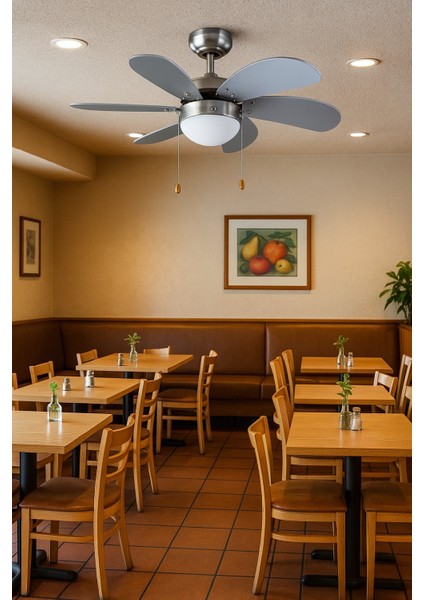 Vanti 60W E27 6 Kanatlı Avizeli Silver Gümüş Tavan Vantilatörü KCF282 modelleri