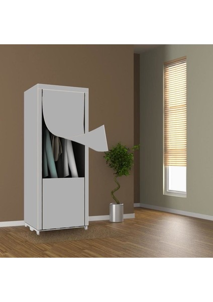 Slim Fit Varyant Çelik Profilli Bez Dolap Gri fiyatları