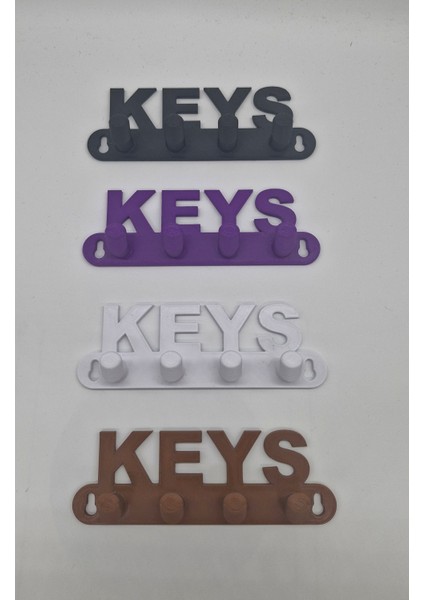 Keys Yazılı Kullanışlı Anahtarlık, 3D Baskı, Siyah modelleri