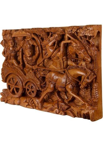 Tek Parça El Yapımı Oyma Tablo Doğal Ahşap Sanatı 33 cm x 48 cm fiyatları