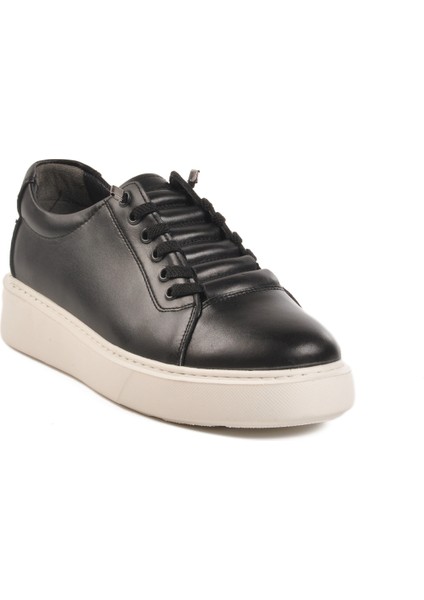 Siyah Hakiki Deri Erkek Günlük Ayakkabı A-55 M