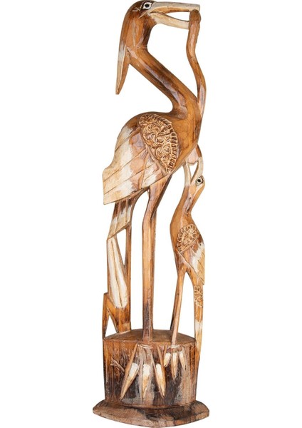 Ahşap Tablo Dekoratif Duvar El Yapımı Pelikan 15 cm x 62 cm