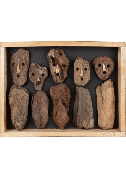 Dekoratif El Yapımı Ahşap Çerçeve Figür 30 cm x 40 cm