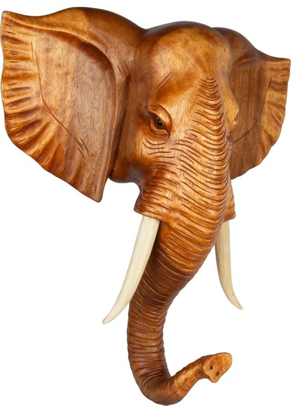 Dekoratif Ahşap Fil Objesi El Yapımı Doğal Tasarım 40 cm x 46 cm fiyatları