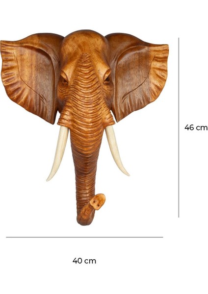 Dekoratif Ahşap Fil Objesi El Yapımı Doğal Tasarım 40 cm x 46 cm fırsatları