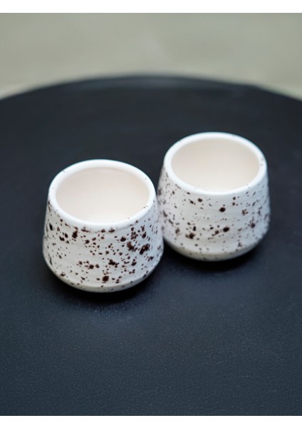 El Yapımı Seramik 2'li Espresso Mug Seti 120mL