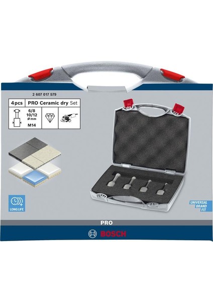 Pro Ceramic M14 X-Lock Kuru Karot Ucu Seti, 4lü fiyatları