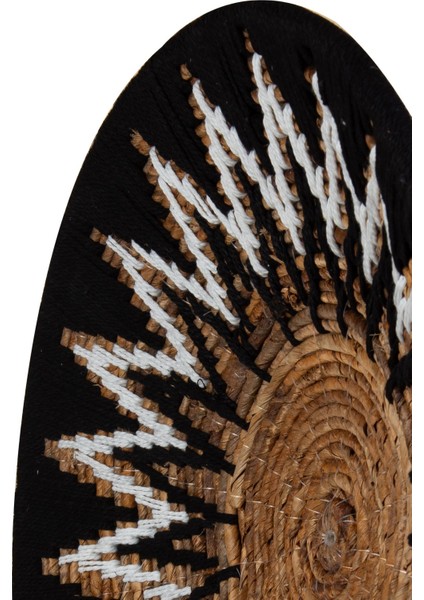 Bohem Hasır Yuvarlak Duvar Dekoru Bambu ve Makrome İle Yapılan Duvar Süsü 50 cm x 50 cm modelleri