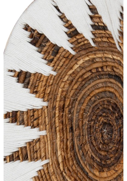 Bohem Hasır Yuvarlak Duvar Dekoru Bambu ve Makrome İle Yapılan Duvar Süsü 50 cm x 50 cm modelleri