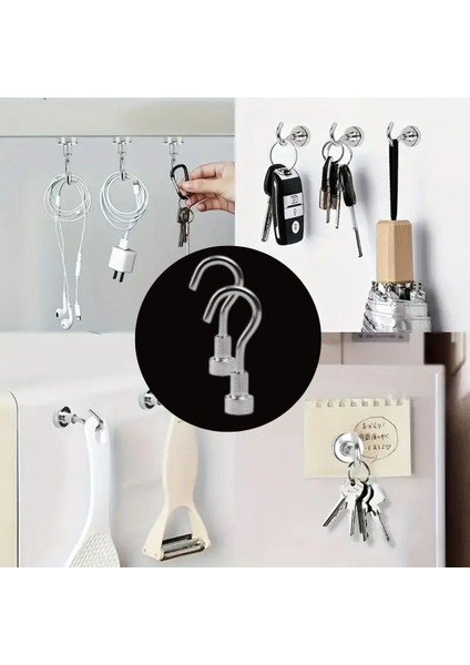 Tamarınd® Güçlü Manyetik Mutfak,banyolar Için Çok Amaçlı 2'li Magnet Askı