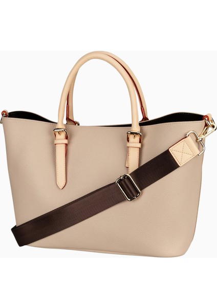 Ella Shopper M Bag-In-Bag Özellikli Şık ve Fonksiyonel Bej Kadın El Çantası fiyatları