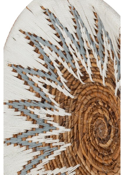 Bohem Hasır Yuvarlak Duvar Dekoru Bambu ve Makrome İle Yapılan Duvar Süsü 50 cm x 50 cm modelleri