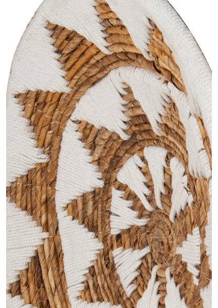 Bohem Hasır Yuvarlak Duvar Dekoru Bambu ve Makrome İle Yapılan Duvar Süsü 50 cm x 50 cm modelleri