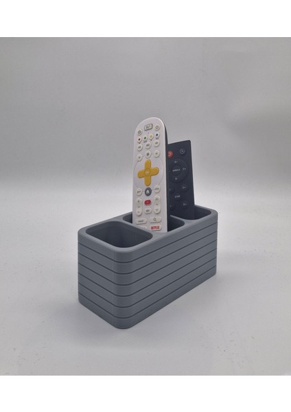 Bölmeli Dekoratif Kumandalık, 3D Baskı, Gri