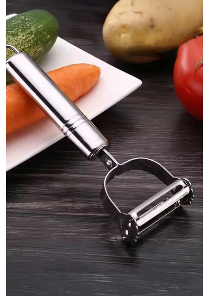 Paslanmaz Çelik Çift Fonksiyonlu Jülyen Doğrayıcı - Sebze Meyve Soyucu modelleri