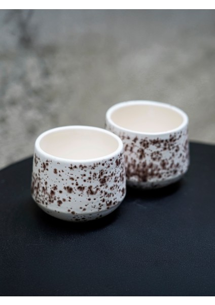 El Yapımı Seramik 2'li Kahve Mug Seti – 200mL