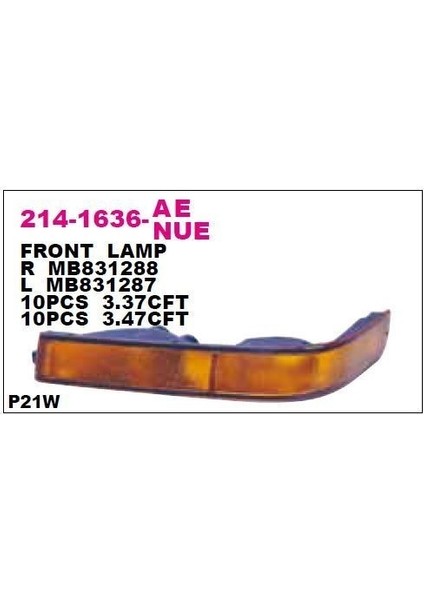 Mitsubishi L300 1998-2000 Tampon Sinyal Lambası Sol Depo