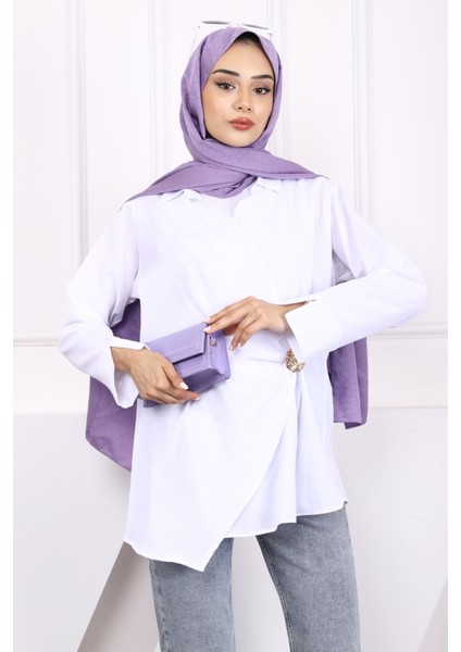 Beyaz Toka Detaylı Kimono modelleri