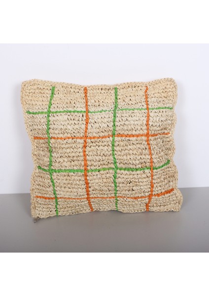 MYLAMP Çift Yön Örgü 47x47cm. Doğal & Rafya Kırlent