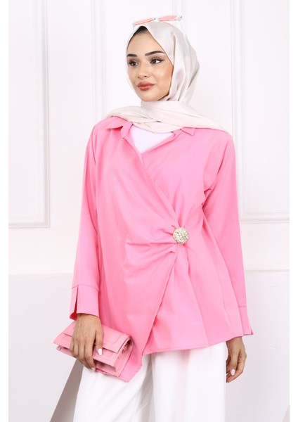 Pembe Toka Detaylı Kimono modelleri