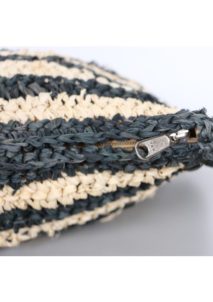 Mylamp Çift Yön Örgü 30X50 Cm. Doğal & Siyah Rafya Kırlent modelleri