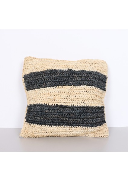 Mylamp Çift Yön Örgü 47X47CM. Doğal & Siyah Rafya Kırlent fiyatları