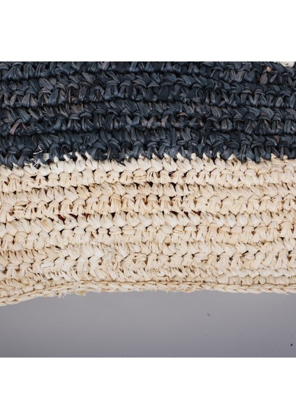 Mylamp Çift Yön Örgü 47X47CM. Doğal & Siyah Rafya Kırlent fırsatları